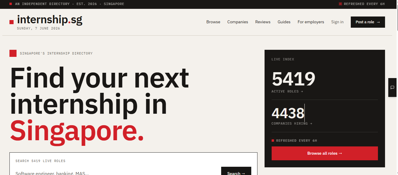Internship.sg — Singapore internship marketplace